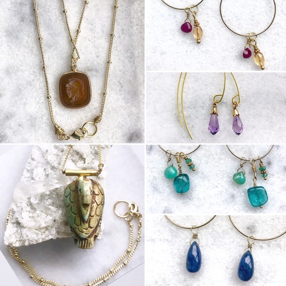 Smoky Quartz Roman Soldier Cameo Gold Necklace - Picture 4 of 9